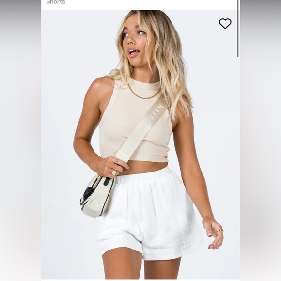 NWOT MATEO HIGH WAISTED COTTON SHORTS WHITE - Picture 4 of 12